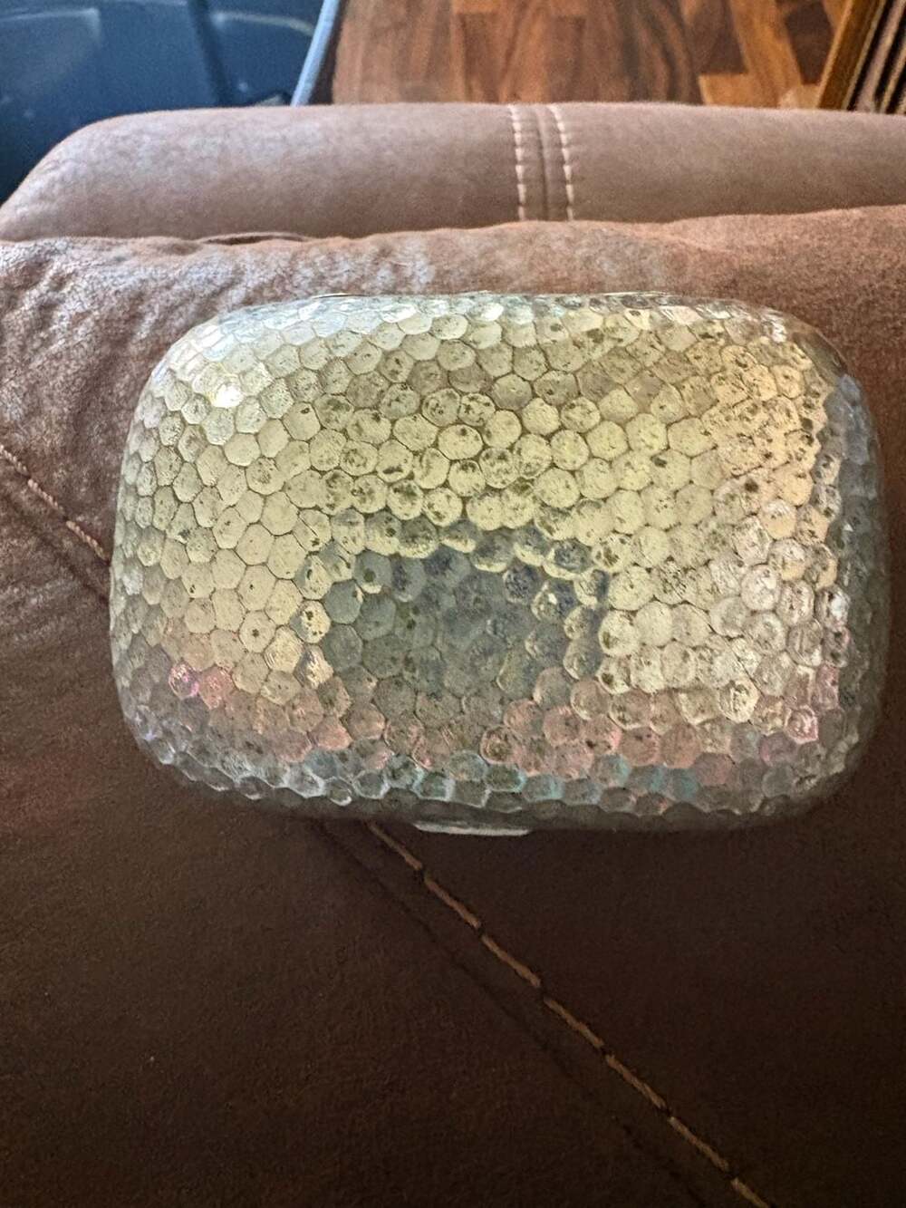 Vintage Silver-Toned Metal Soap Dish or Trinket Box
